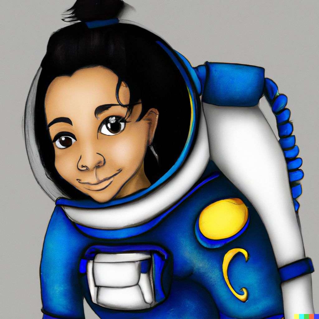 an astronaut, digital art, caricature
